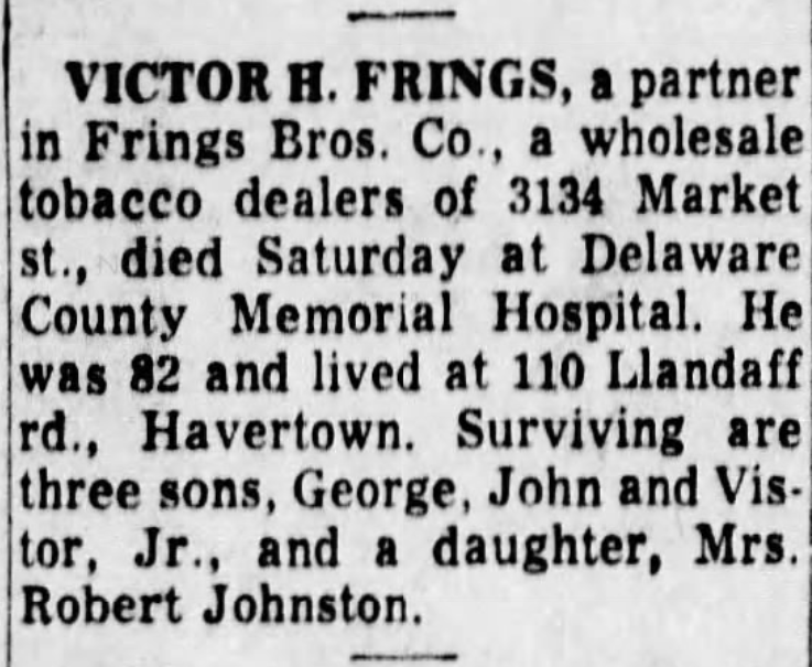 Victor Frings dies